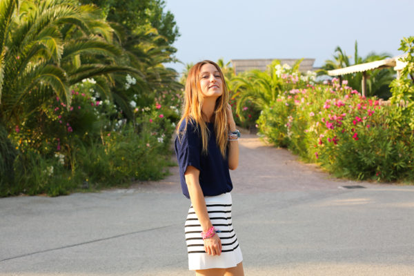 Short rayé blanc et bleu - Ally Bing